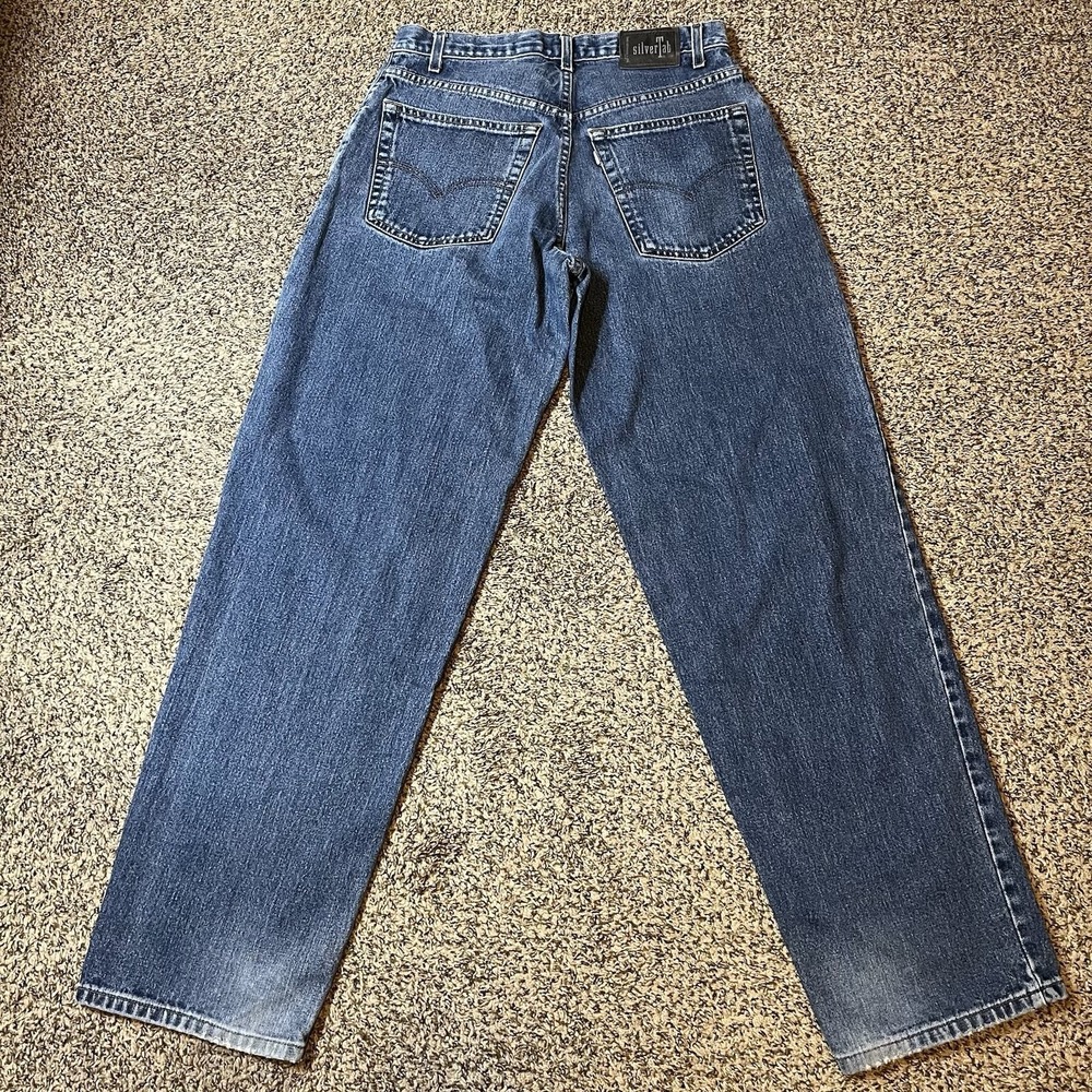 VTG Levis Silvertab Baggy Jeans Mens 32x34 Blue Denim 90s Wide Leg Distressed